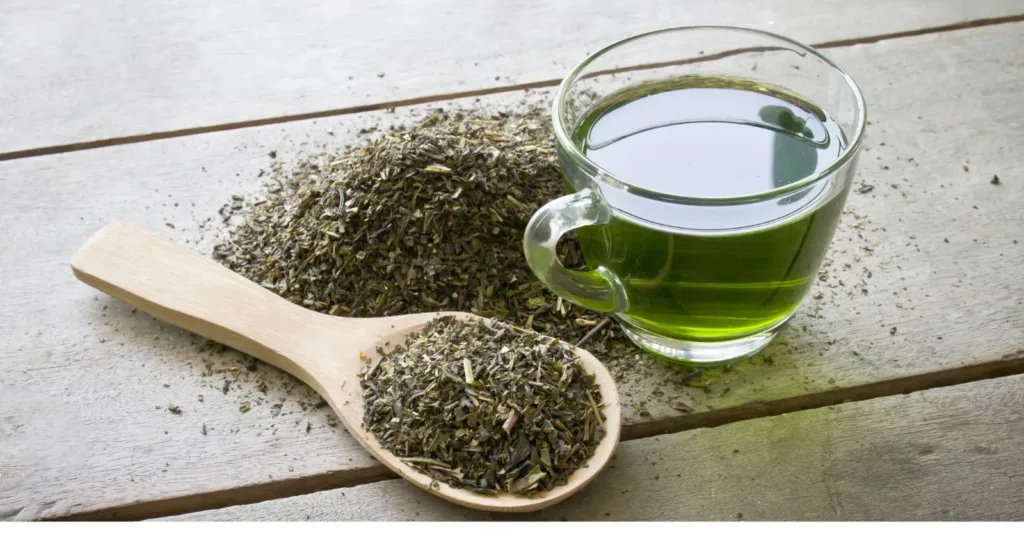 mostly because of the special compounds in the leaves, like polyphenols, catechins, and alkaloids in the leaves. Benefits of Gunpowder Green Tea for the Digestive System Catechins found in all green tea varieties may directly affect inflammation, both in the gut and elsewhere in the body. If you're dealing with Crohn's disease, ulcerative colitis, irritable bowel syndrome (IBS), constipation, bloating, cramps, or any other stomach inflammation. A mug of hot gunpowder green tea can heal your mental and physical health. Diabetes Management Many studies have found that both the catechins and alkaloids in green tea gunpowder benefits are capable of regulating blood sugar levels. This is fantastic news for anyone suffering from diabetes. This tea can help diabetic patients live a more normal life by controlling glucose and insulin levels. It also helps stop people at high risk from getting diabetes. Health Benefits of Gunpowder Green Tea According to research, the antioxidants present in green tea might decrease triglyceride levels in the body. Especially "bad" cholesterol, which causes plaque buildup, hardening of the arteries, heart attacks, and strokes. By balancing your cholesterol levels, you can avoid diseases in your heart and blood vessels. Gunpowder Green Tea Benefits for Weight Loss Gunpowder green tea has several things that help you lose weight. Like caffeine, special antioxidants called catechins, and an amino acid known as theanine. These three work together to speed up metabolism, which helps the body burn fat more effectively. Some appetite-suppressing qualities of caffeine. It can help you avoid overeating and snacking between meals. Gunpowder green tea benefits for skin Gunpowder green tea is known for its unique pellet shape. It is not just a flavorful beverage but also offers several benefits for skin health. Here are some ways this tea can enhance your skin: Rich in Antioxidants: This organic tea is packed with antioxidants, particularly catechins. which helps fight free radicals. It can reduce signs of aging like wrinkles and fine lines. It keeps your skin looking youthful and vibrant. Anti-Inflammatory Properties: The anti-inflammatory properties of green tea can help soothe irritated skin and reduce redness. They can also alleviate conditions like acne. Applying green tea extracts topically or drinking the tea can help calm the skin. Improves Skin Elasticity: Regular consumption of gunpowder green tea may improve skin elasticity due to its high antioxidant content. These antioxidants promote collagen production. This helps in maintaining firm and supple skin. Natural Detoxification: Drinking organic powder green tea aids in detoxifying the skin by flushing out toxins from the body, leading to a clearer and more radiant complexion. Hydration and Moisture Retention: Green tea helps retain moisture in the skin, preventing dryness and flakiness. Its hydrating properties are beneficial in maintaining a healthy skin barrier. You may also be interested in: Benefits of Lemon Ginger Tea Before Bed Gunpowder green tea benefits for hair Gunpowder green tea is not just a refreshing beverage; it also offers several benefits for hair health. 1. Promotes Hair Growth Gunpowder green tea contains antioxidants, particularly epigallocatechin gallate (EGCG). Which can help stimulate hair growth. These antioxidants improve blood circulation in the scalp. It provides hair follicles with essential nutrients. 2. Reduces Hair Loss The catechins in gunpowder green tea help in reducing the hormone dihydrotestosterone (DHT). Which is responsible for hair loss. By lowering DHT levels, green tea can help minimize hair thinning and shedding. 3. Improves Scalp Health Green tea's anti-inflammatory properties help soothe the scalp, reducing irritation and dandruff. A healthy scalp is crucial for maintaining strong and healthy hair. 4. Strengthens Hair Strands The vitamin B present in gunpowder green tea helps in strengthening hair strands. It makes them less prone to damage and breakage. 5. Adds Shine Regular application of green tea can improve the overall texture and shine of your hair. The tea's vitamins and antioxidants help smooth the hair cuticles. And it results in a glossy appearance. How to Use Gunpowder Green Tea for Hair Green Tea Rinse: Brew a strong cup of gunpowder green tea, let it cool. And use it as a final rinse after shampooing your hair. This can help reduce dandruff and irritation. DIY Hair Mask: Mix brewed green tea with natural ingredients like honey or aloe vera to create a nourishing hair mask. Apply it to your scalp and hair, leave it on for 30 minutes, and rinse thoroughly. You may also be interested in: Peppermint and Ginger Tea Benefits Gunpowder green tea side effects Gunpowder green organic tea is popular for its health benefits. But like any other tea, it may have some side effects, especially if consumed in large amounts. Here are a few potential side effects to keep in mind: Caffeine Sensitivity: Gunpowder green tea contains caffeine. Which can cause issues for those sensitive to it. Symptoms might include restlessness, anxiety, insomnia, and increased heart rate. Stomach Irritation: The tannins in green tea can increase stomach acidity. potentially causing stomach upset or nausea, especially when consumed on an empty stomach. Iron Absorption: Green tea may inhibit the absorption of iron from plant-based foods. This is particularly important for those with iron deficiency or anemia. Kidney Stones: Excessive consumption of green tea might contribute to the formation of kidney stones due to its oxalate content. Potential for Allergies: Some individuals might experience allergic reactions to green tea. And leads to skin rashes or breathing difficulties. What is Green Tea Gunpowder Good For? Gunpowder green organic tea is beneficial for both health and beauty. It is rich in antioxidants that boost overall health, improve metabolism, and support heart health. For hair, it promotes growth, reduces hair loss, and enhances shine. Additionally, it helps maintain a healthy scalp by reducing dandruff and irritation. What are the Side Effects of Gunpowder Green Tea? While gunpowder green tea is generally safe, it can cause side effects if consumed in large amounts. These may include insomnia, due to its caffeine content, and stomach upset in sensitive individuals. Drinking it in moderation is key to enjoying its benefits without adverse effects. Does Gunpowder Tea Make You Lose Weight? Yes, gunpowder tea can aid in weight loss. Its catechins and caffeine help boost metabolism and increase fat burning. Regular consumption, combined with a balanced diet and exercise, may support weight loss efforts. What are the Spiritual Benefits of Gunpowder? While gunpowder itself does not have spiritual benefits. Gunpowder green collation is often used in meditation and mindfulness practices. The calming effects of the tea can help enhance focus and relaxation. And making it a good companion for spiritual activities. What are the Benefits of Gunpowder Green Tea? Gunpowder green collation is packed with health benefits. This tea improves heart health and supports weight management. Also boosts brain function and enhances skin health. For hair, it promotes growth, reduces shedding, and adds shine. Its antioxidants also help in fighting free radicals, leading to overall wellness. Conclusion Gunpowder green tea benefits offer a large amount of wealth. And making it a valuable addition to a healthy lifestyle. Its rich antioxidant content supports heart health, aids in weight management, and enhances skin and hair quality. Additionally, it helps regulate blood sugar, boost metabolism, and improve digestive health. However, moderation is key, as excessive consumption can lead to side effects. As like caffeine sensitivity and stomach irritation. Overall, gunpowder green refreshment is a powerful ally for both physical wellness and beauty when enjoyed responsibly.