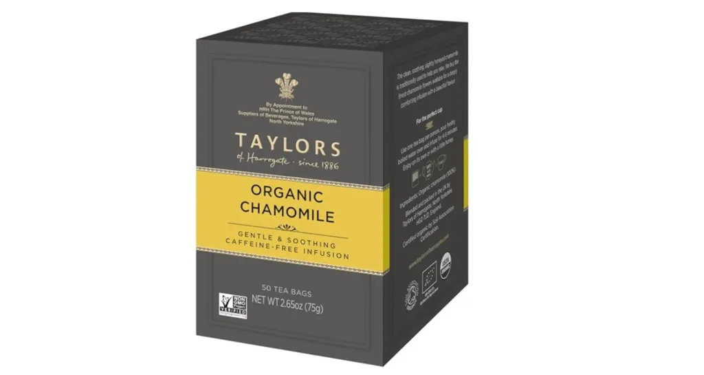 Izzy’s Rating: 4.1 out of 5 Taylors of Harrogate Organic Chamomile Herbal Tea offers a comforting and delicate experience. With a subtly honeyed flavor that’s both soothing and refreshing. It made with organic chamomile and completely caffeine-free, this tea is perfect for winding down at any time of day. Each cup is easy to prepare simply steep one tea bag in freshly boiled water for 4-5 minutes. You can enjoy the natural chamomile taste pure or with a touch of honey for added sweetness. Taylors of Harrogate is committed to sustainability. They are a Carbon Neutral Certified company and a member of the Ethical Tea Partnership. They also hold Rainforest Alliance certification. This reflects their focus on ethical sourcing and environmental responsibility. For a pure, organic, and responsibly sourced tea, Taylors of Harrogate offers a reliable, relaxing experience.